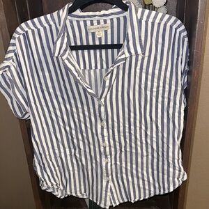 Alexander Jordan Blue and White Striped Women's Blouse